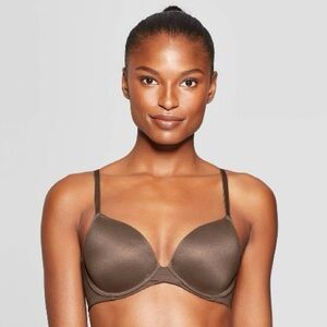 NWT Women's Icon Full Coverage Lightly Lined tee Shirt Bra -Cocoa -Auden